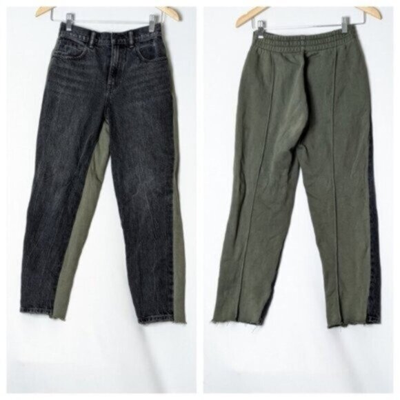ALEXANDER WANG Jeans Sweatpants Black Green  24 - Picture 6 of 12